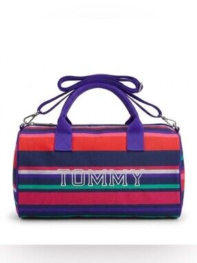 Tommy Hilfiger Striped Duffle Gym Sports Travel Bag